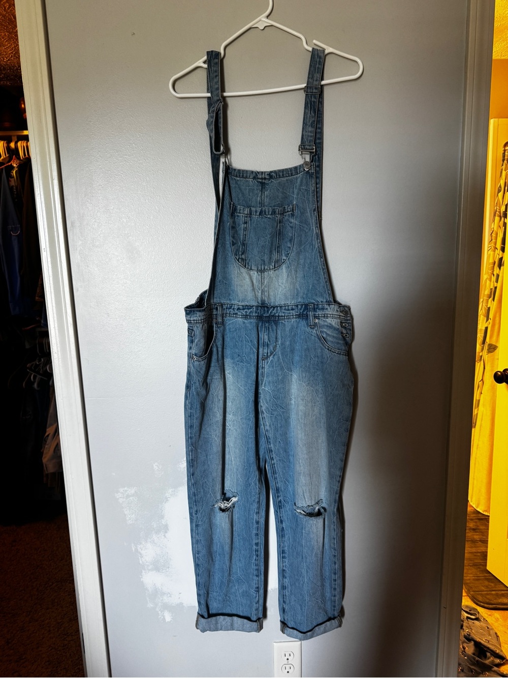 Denim Blue Women's Relaxed Fit Overalls Jumpsuit